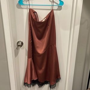 Satin midi skirt